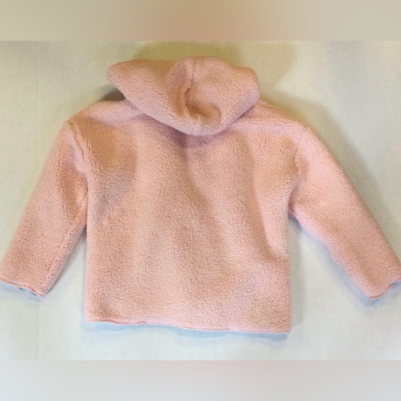 Limited Too Girls Size 10 Pink and Gray Hooded Sherpa Jacket - Picture 2 of 5